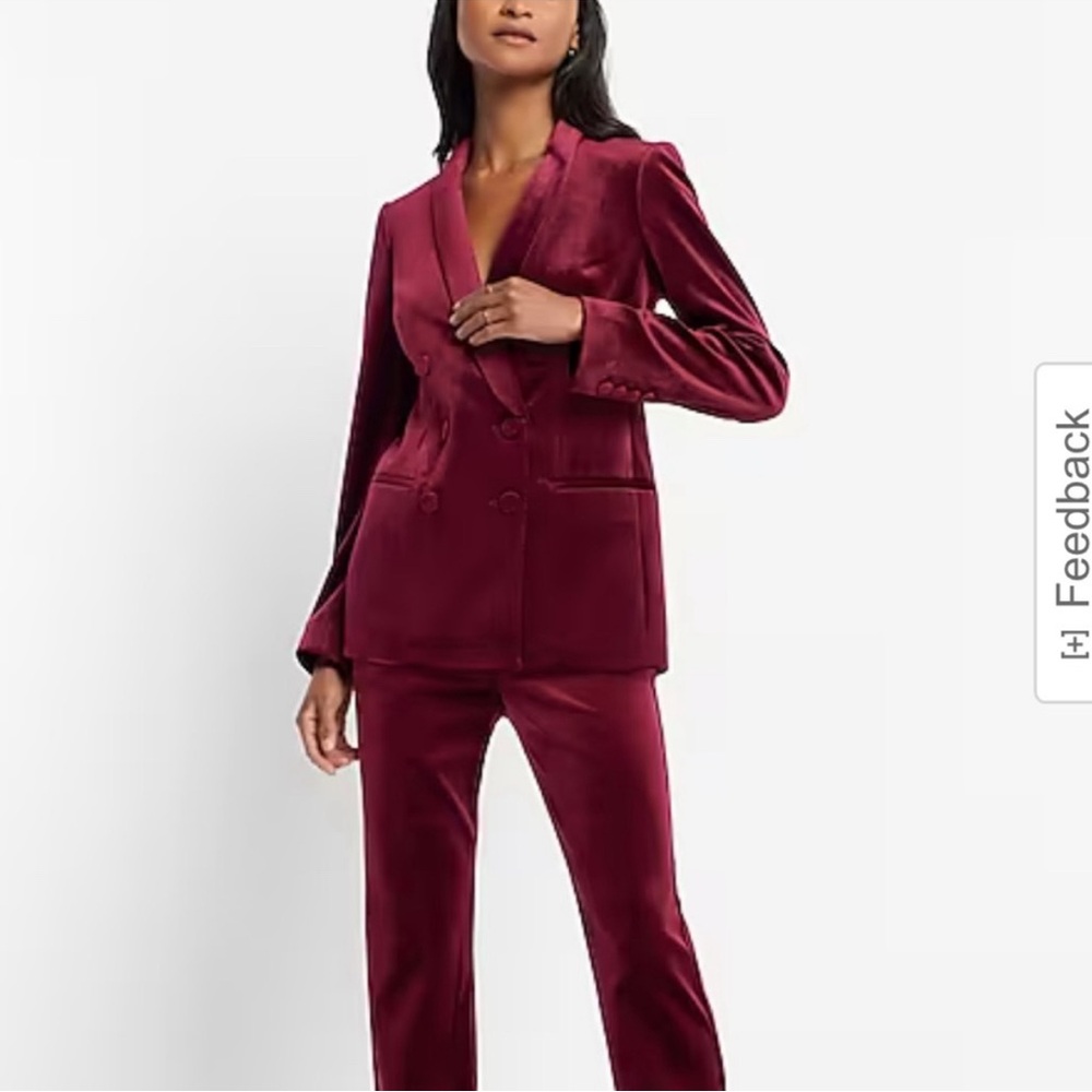 Express Ruby velvet double breasted blazer
